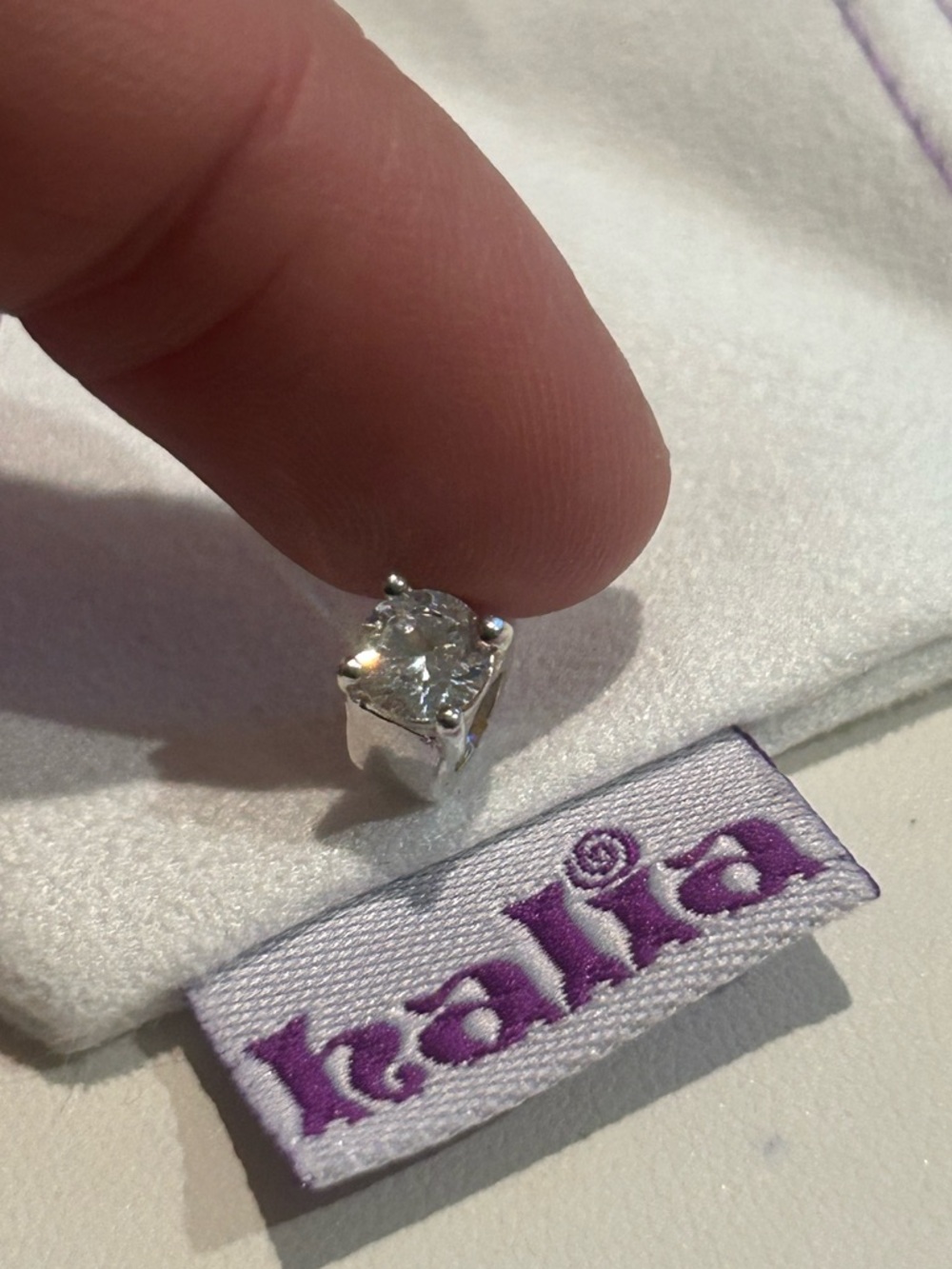 Pandora-style “Solitaire Ring” charm - Sterling Silver